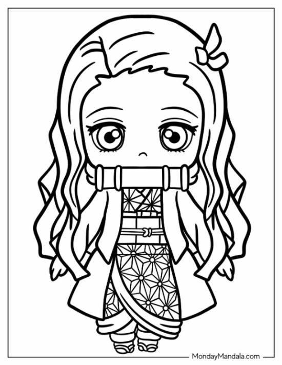 Demon Anime Coloring Pages Demon Slayer Coloring Book: Kimetsu No