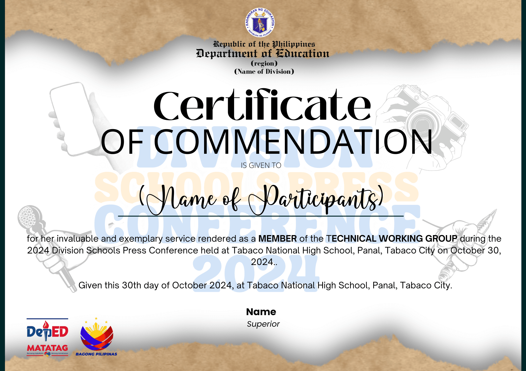 Certificate Of Commendation Example