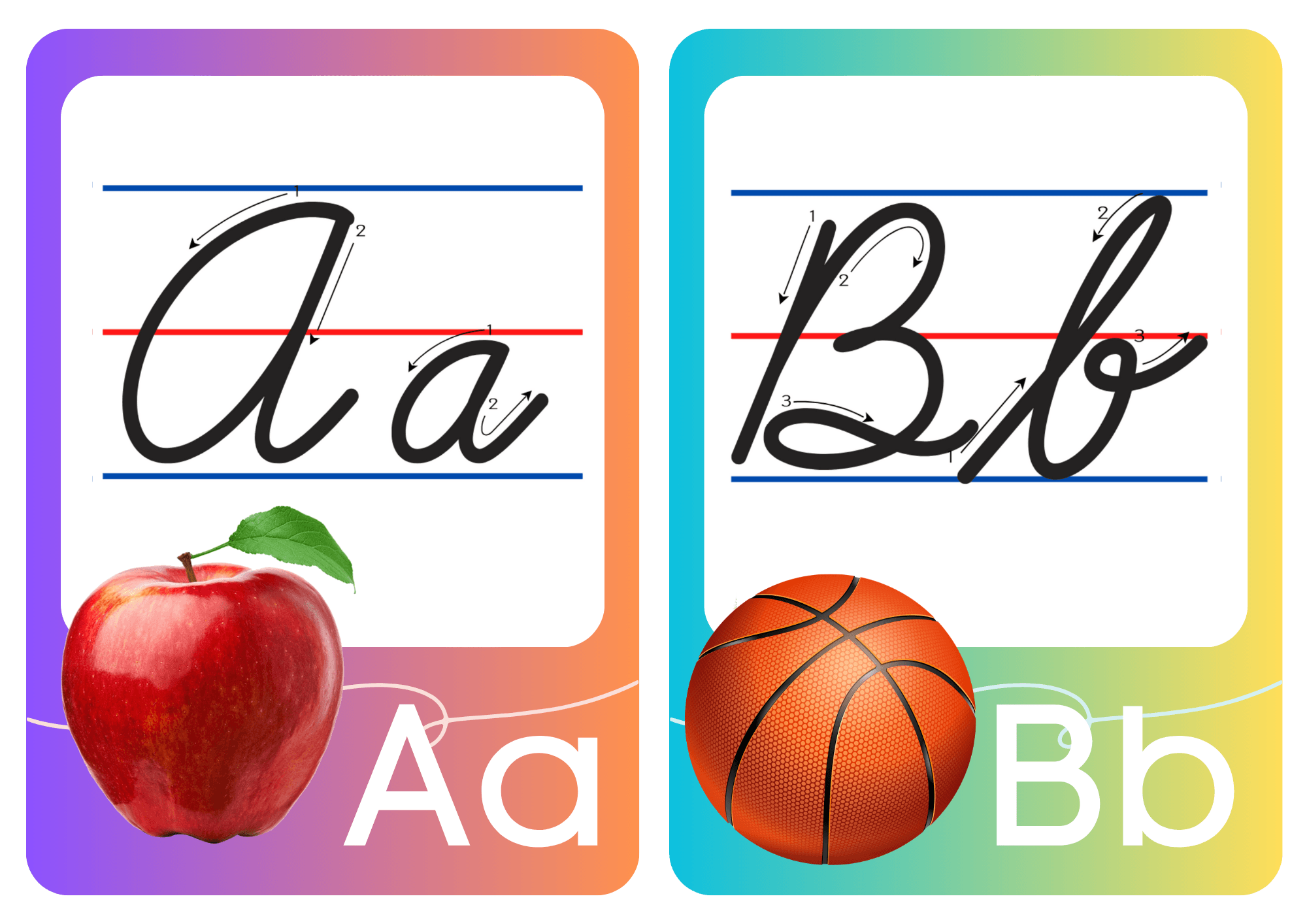Cursive Alphabet Letters Flashcards