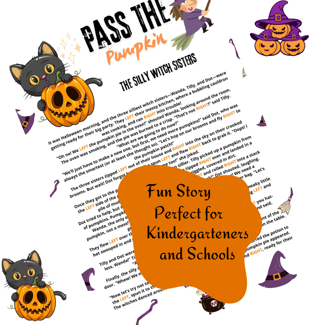 Pass the Pumpkin Halloween Game | Fun Printable for Spooky Parties | Left Right Game | HARRY POTTER by digi_future365 - Raket.PH for Halloween Left Right Game Free Printable
