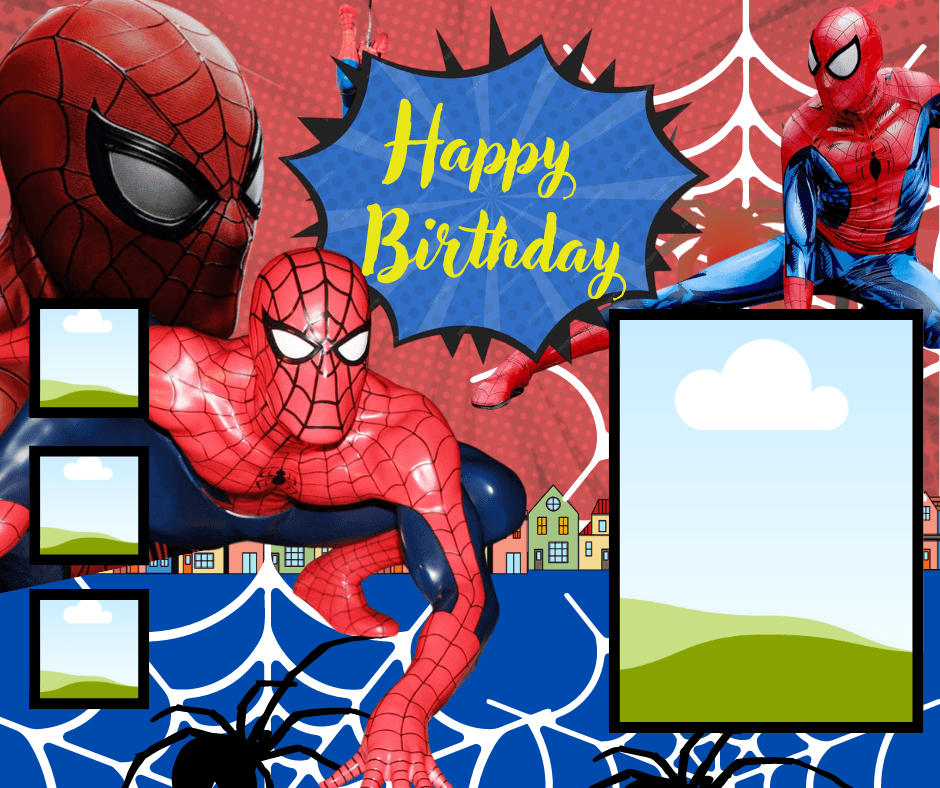 Spiderman Layout Template Spiderman Background For Birthday Tarpaulin Design ...
