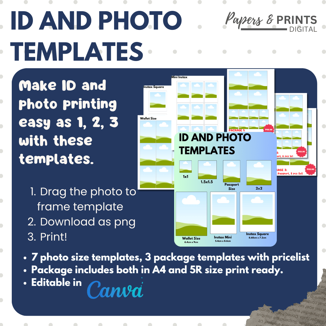 5 X 7 Photo Print Template A4 Cardboard Photo Folder 5x7 Black Photo