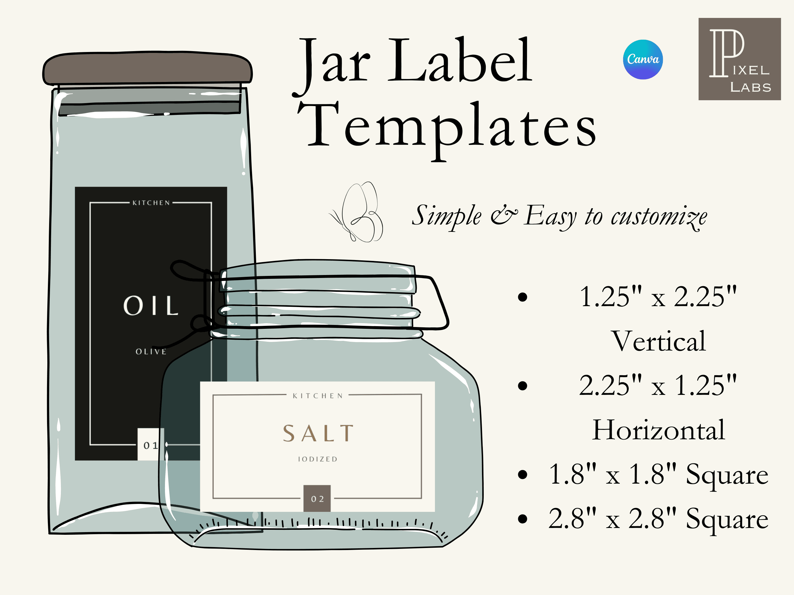 Printable Labels Mason Jar Outlines