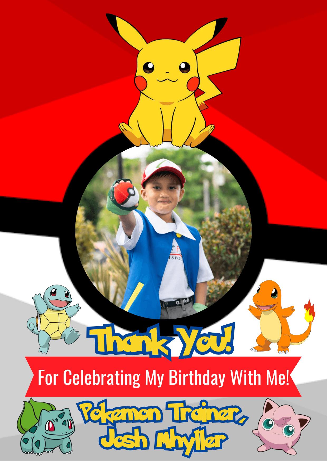 printable pokemon birthday card Pokemon Funny Birthday Card! Ash & Pikachu, Anime Art Gift for Him Her –  Abe Gallery main image 0