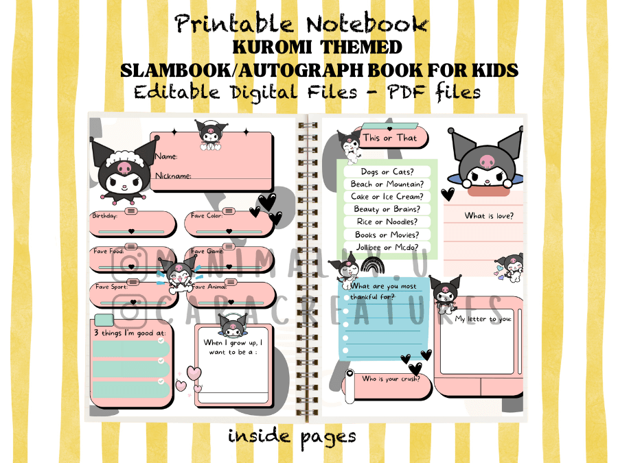 kuromi-themed-for-kids-autograph-book-slambook-slam-book-printable-digital-template-notebook-by-minimallyu-raket-ph for Free Printable Autograph Book Template Kuromi themed FOR KIDS Autograph book / slambook / slam book printable digital template notebook by minimallyu - Raket.PH for Free Printable Autograph Book Template