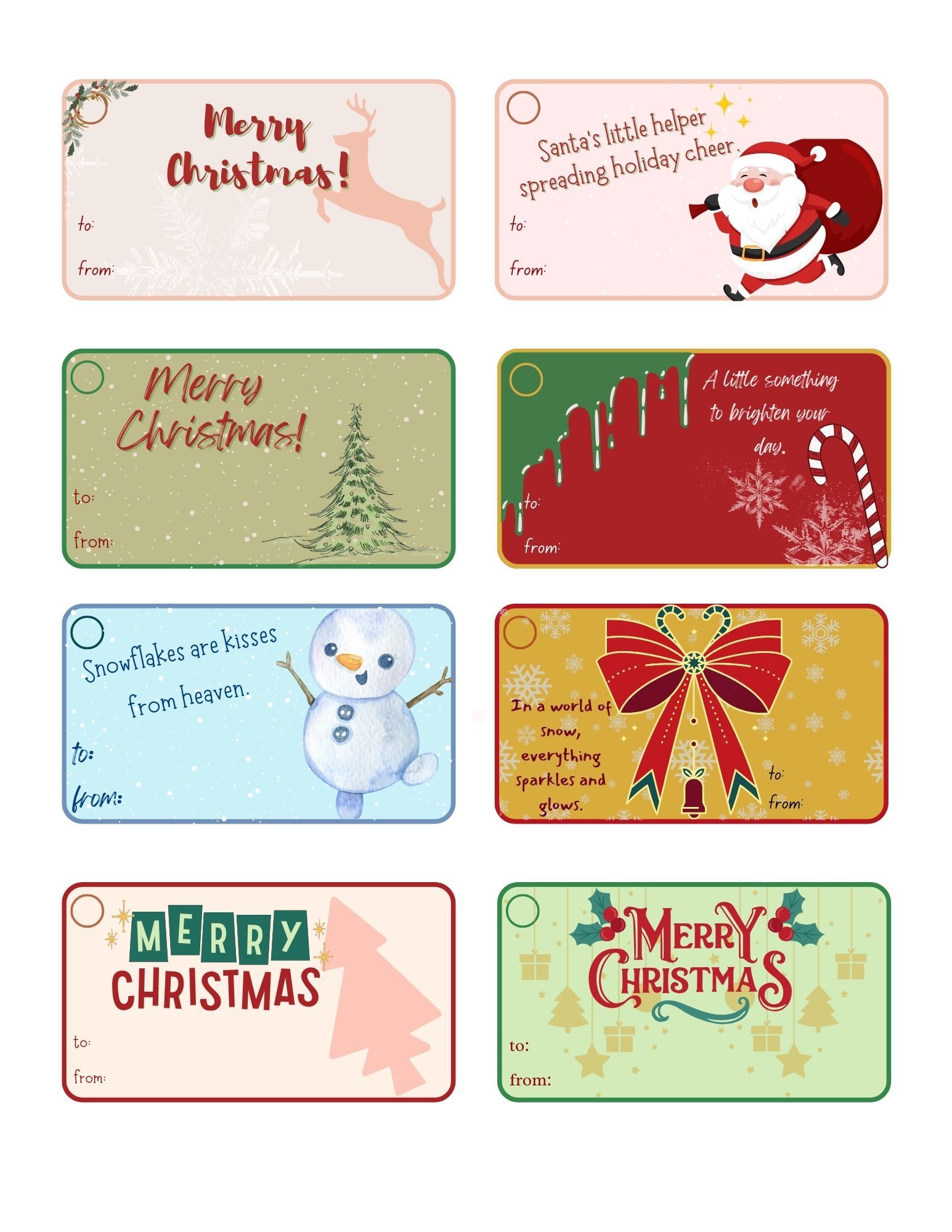 Merry Christmas a6d98b1660 8pcs editable and printable aesthetic christmas gift cards/gift
