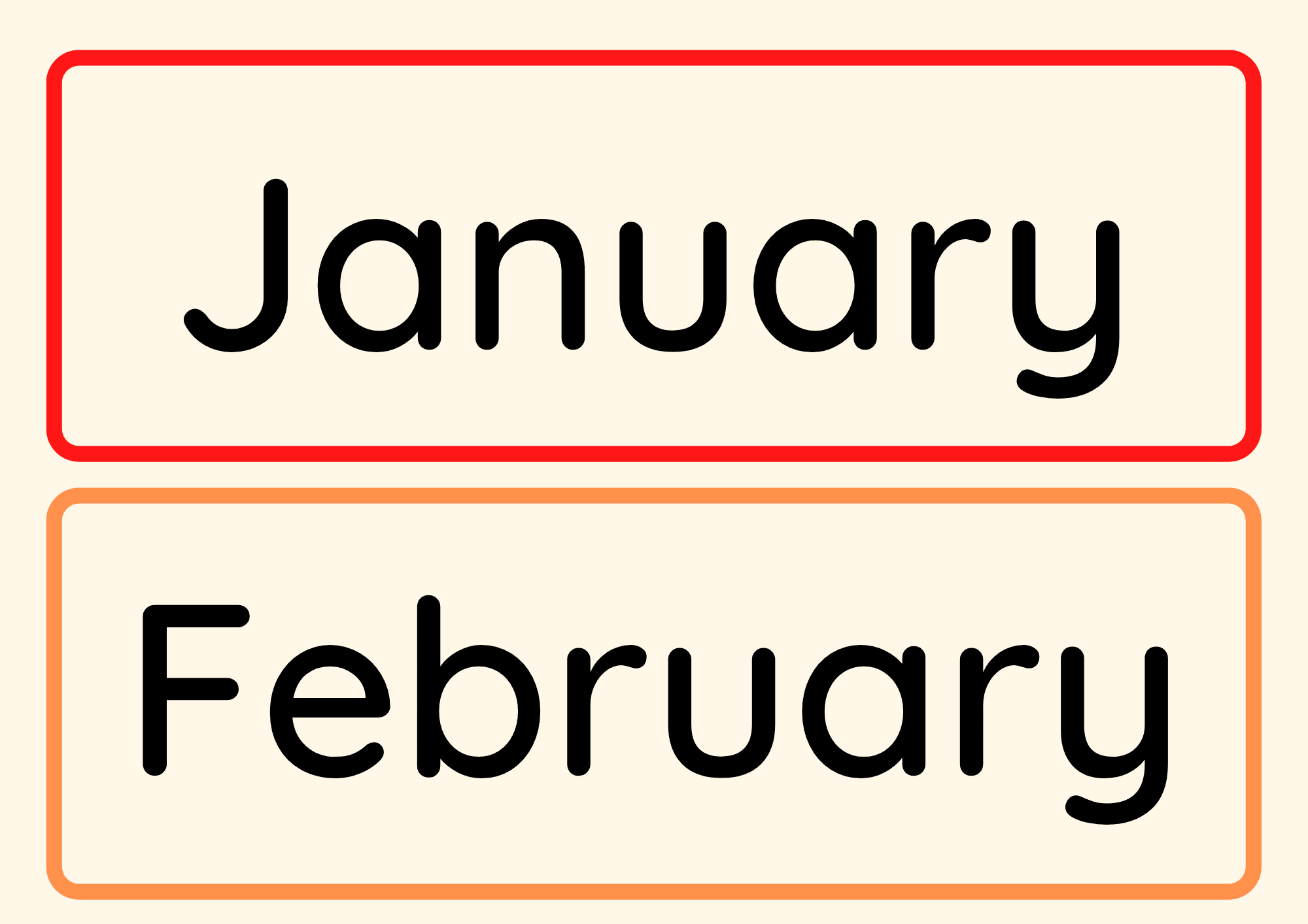 Months Of The Year Flashcards Months Of The Year Flash Cards By SEN