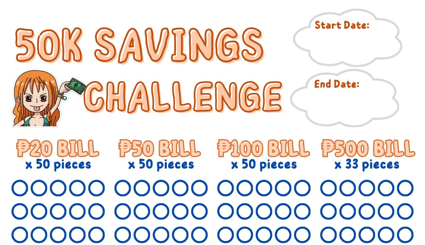 one-piece-nami-s-50k-savings-challenge-printable-by-merrysunnyvoyage-raket-ph for Free Printable 50k Savings Challenge One Piece Nami's 50K Savings Challenge (Printable) by merrysunnyvoyage - Raket.PH for Free Printable 50k Savings Challenge