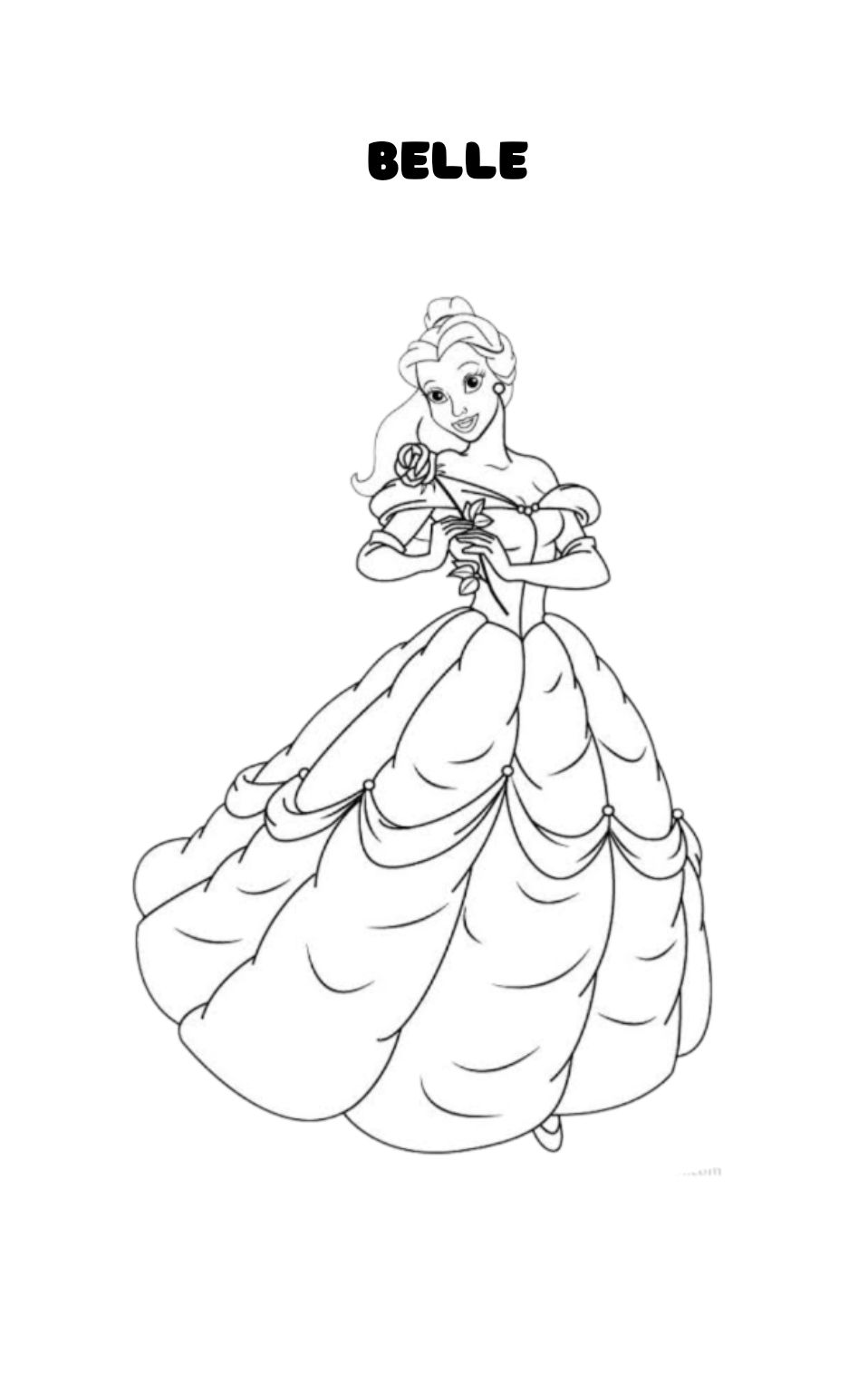 Disney Princess Coloring Pages Belle Disney Princesses Belle Coloring
