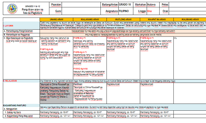 Daily Lesson Plan Deped Format Pdf Filipino - Infoupdate.org