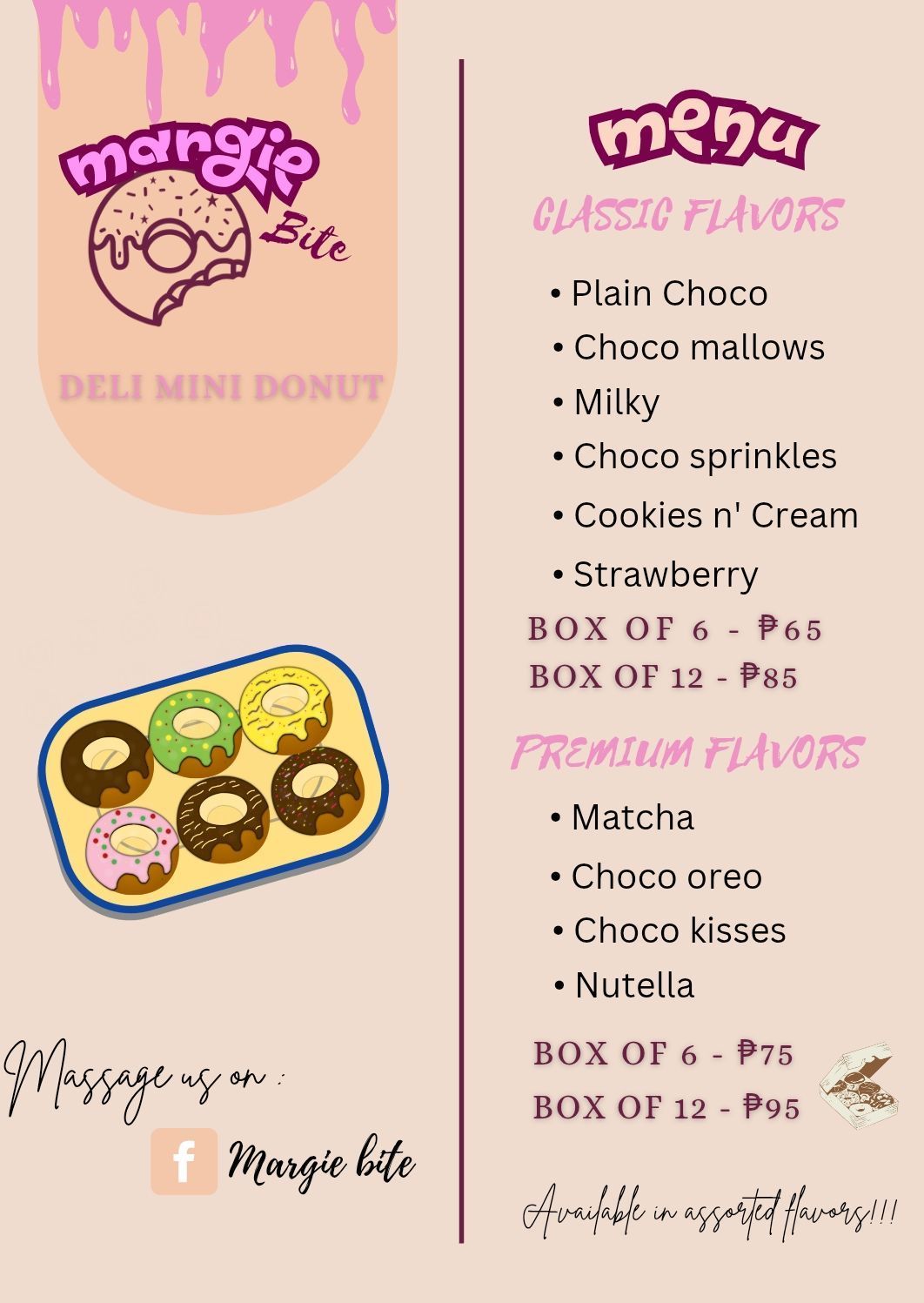 menu Go Donut
