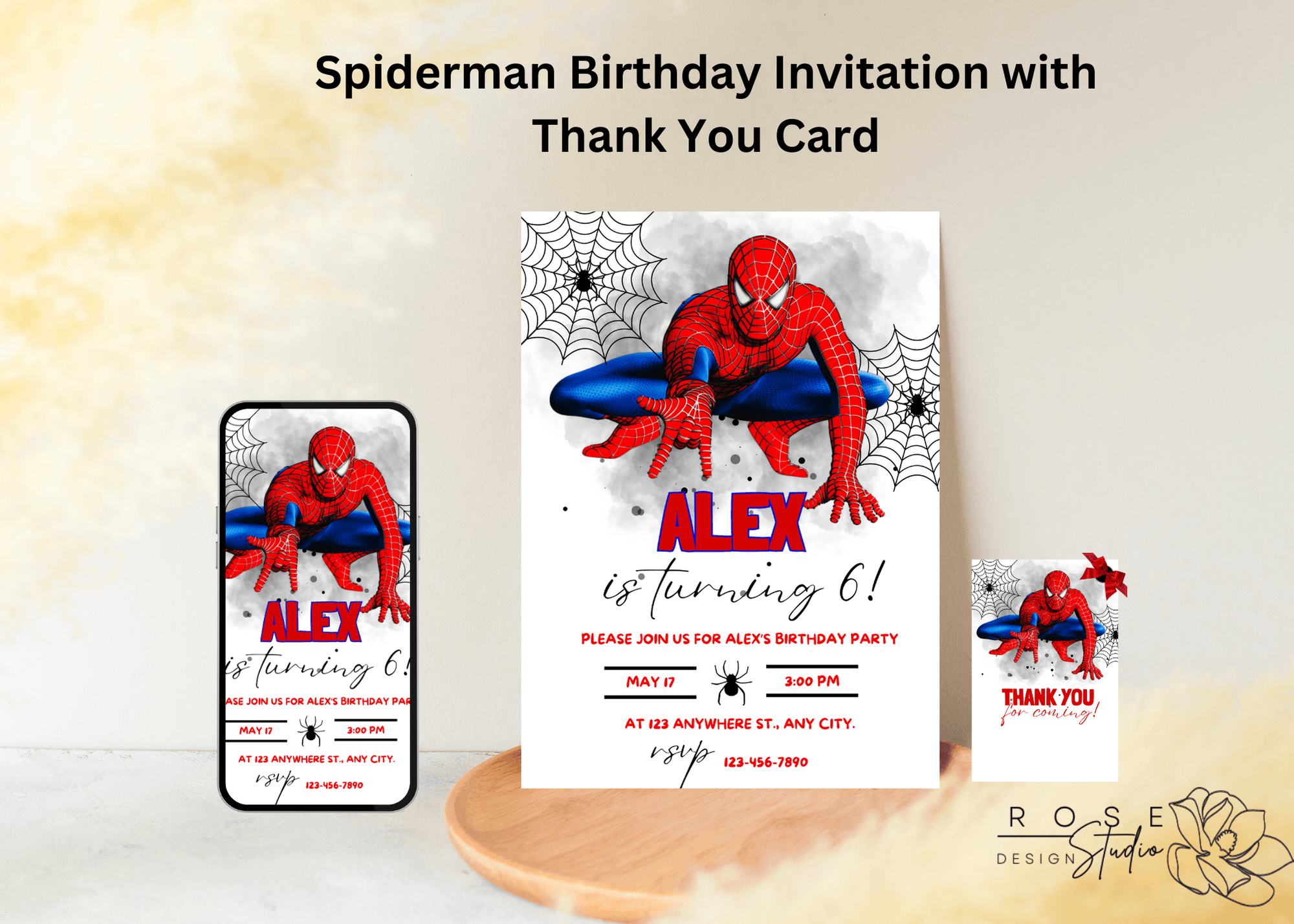 Spider Man 3 Year Birthday Card - Template 2 566923d2ce 