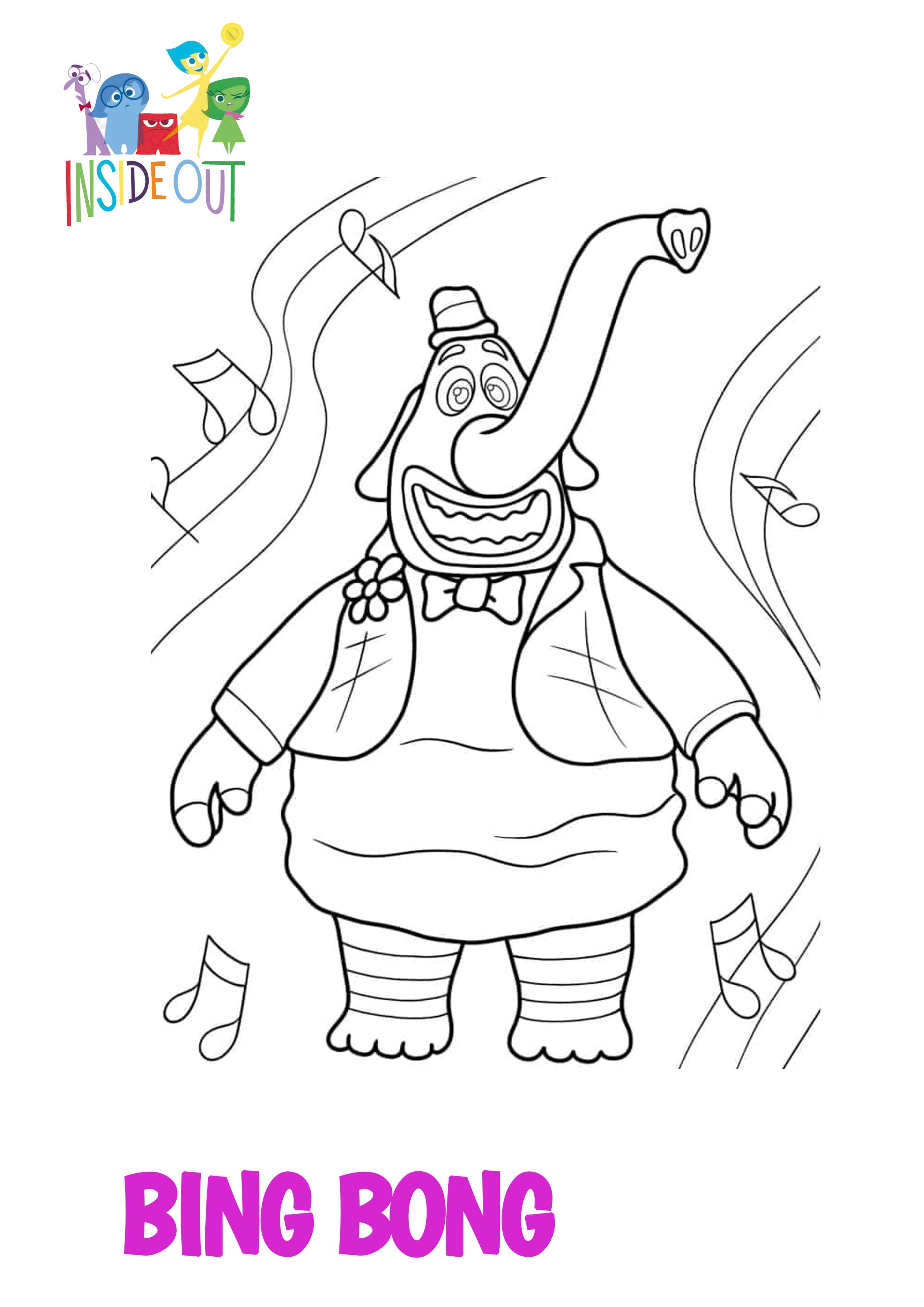 Bing Bong Inside Out Coloring Pages