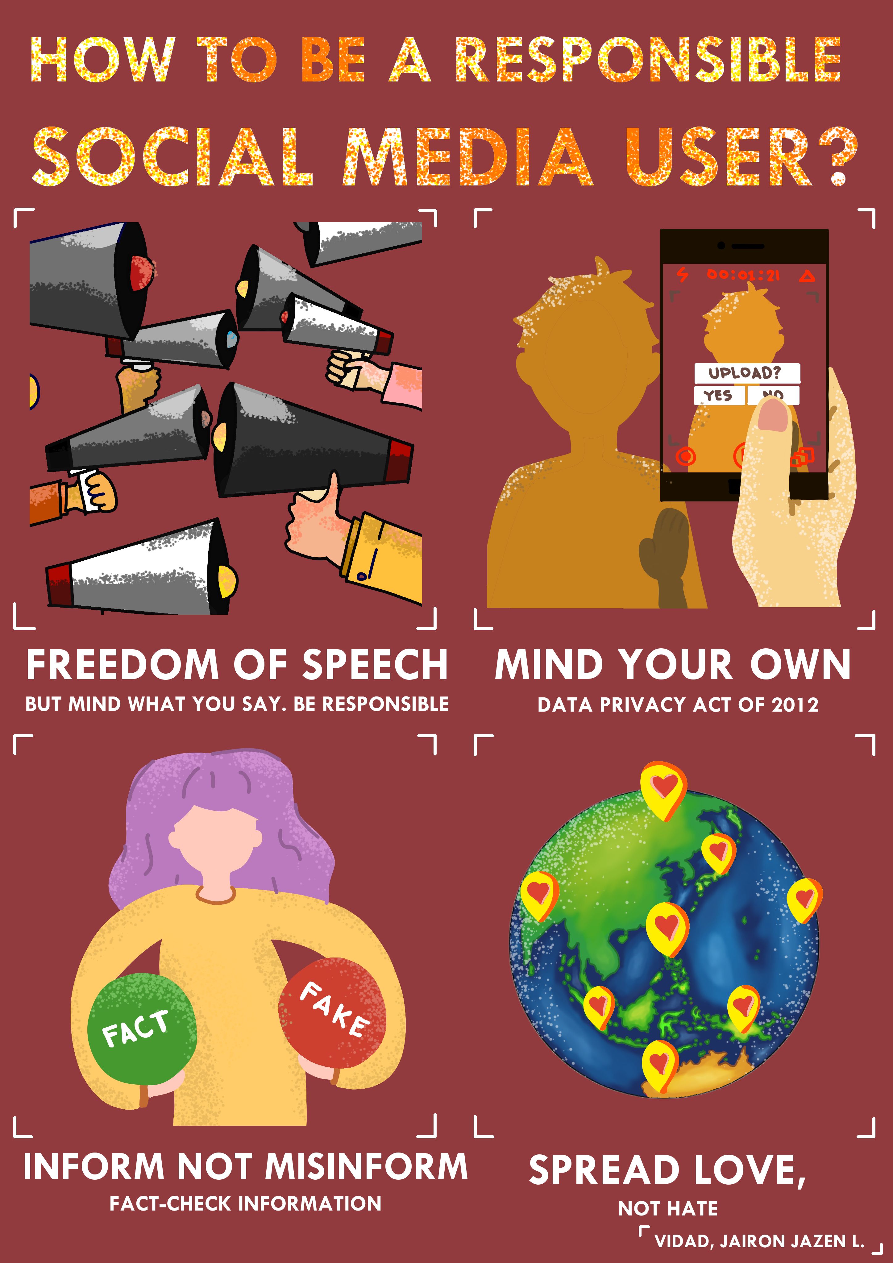 Using Content Responsibly Responsible Use Of Social Media Poster