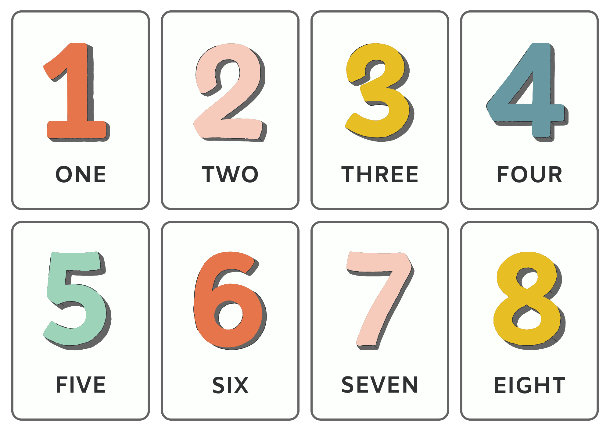Numicon 1 20 Flashcards