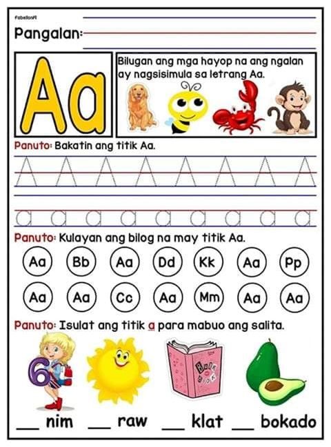 Letter S Worksheets Tagalog