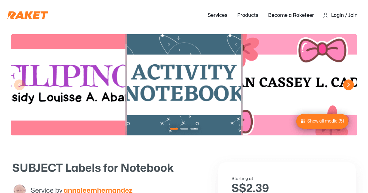 SUBJECT Labels for Notebook by annaleemhernandez - Raket.PH