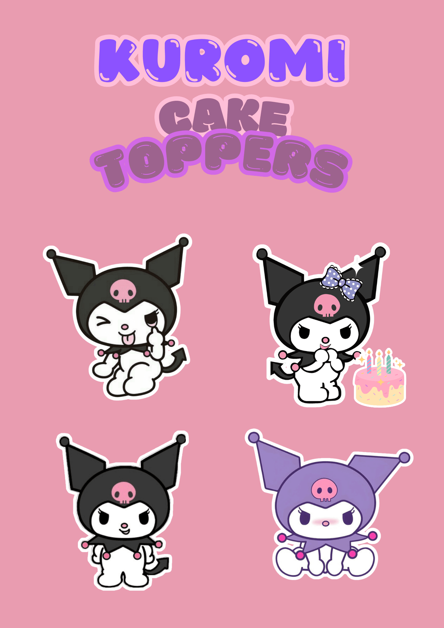 kuromi printable cake toppersmariahimarangan - raket.ph