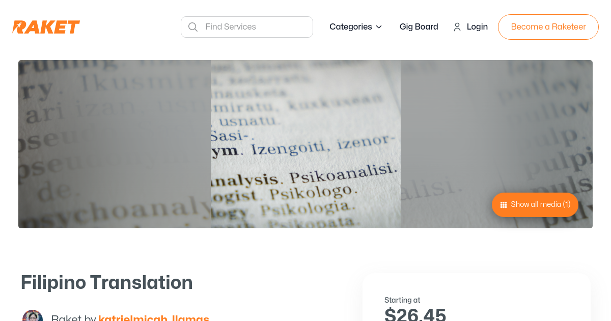 Filipino Translation by katrielmicah - Raket.PH