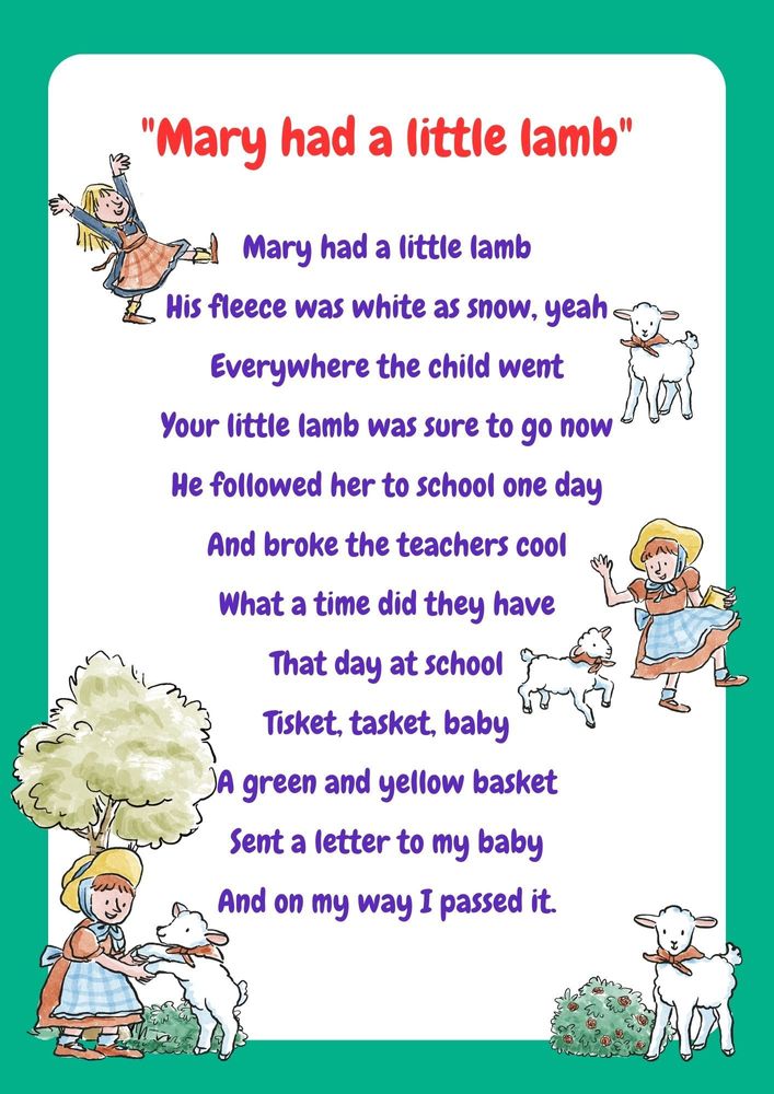 Nursery Rhymes In English Words - Infoupdate.org