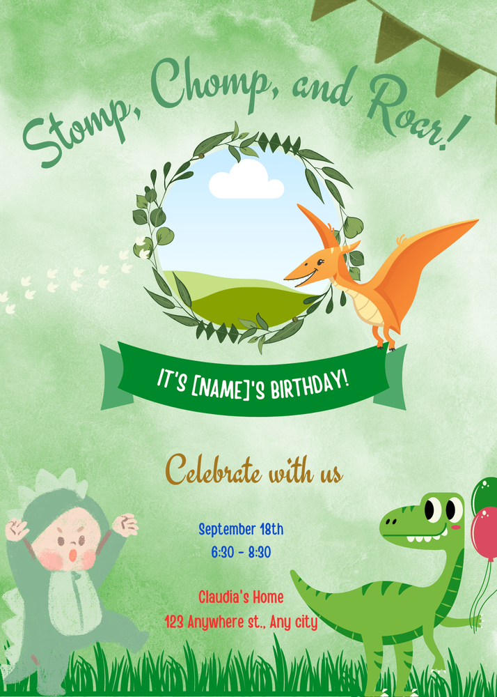 Dinosaur Themed Invitation Template by mikaambroce - Raket.PH dinosaur-themed-invitation-template-by-mikaambroce-raket-ph