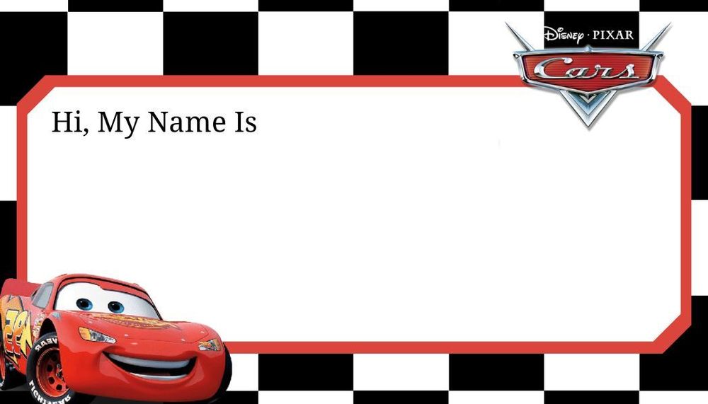 6 Lightning McQueen Printable Name Tags for Kids by bizybooks - Raket.PH for Car Name Tags Free Printable