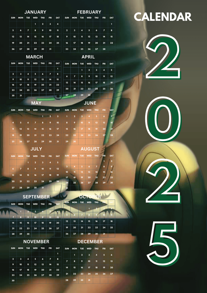 Roronoa Zoro 2025 Calendar by patrickwesleylambino - Raket.PH