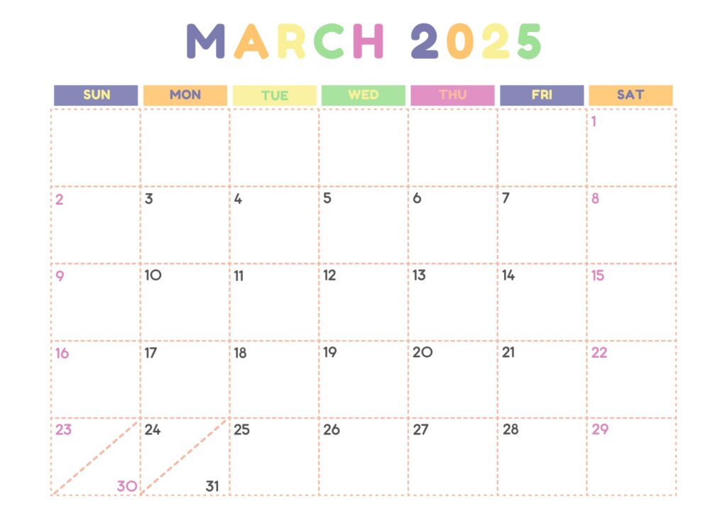March 2025 Calendar Canva