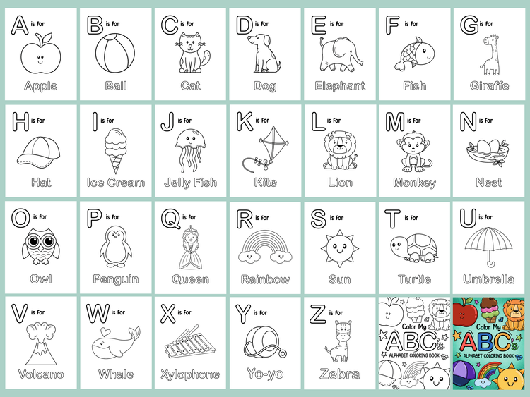 Alphabet Chart Coloring Page Colour In Alphabet | Kolorowanki