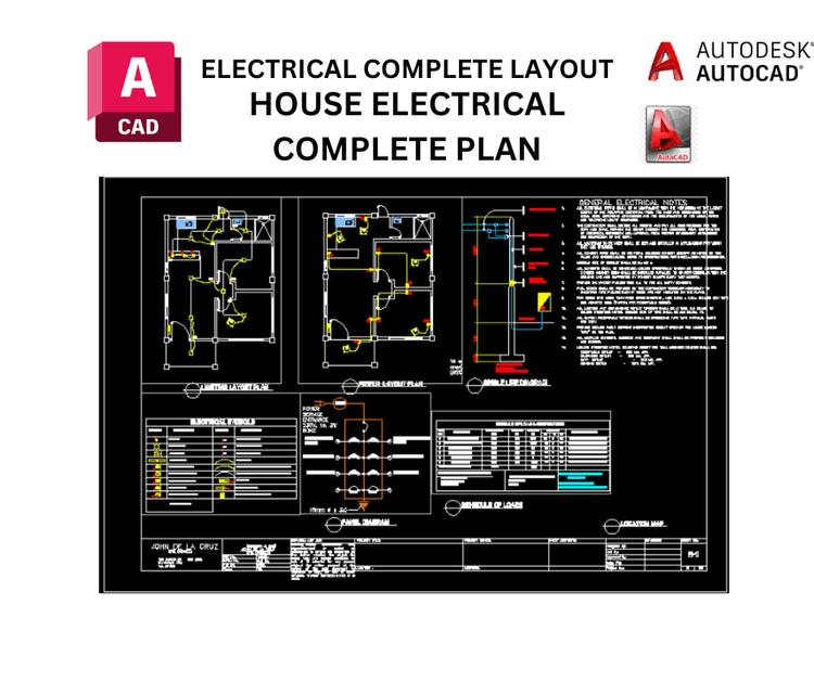 Autocad House Electrical Drawing Lighting And Power Layout For
