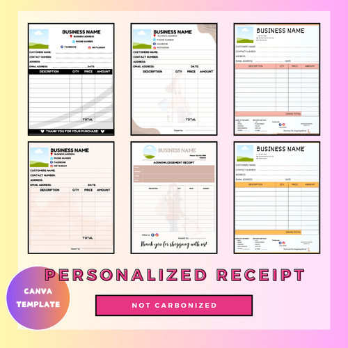 personalized receipt editable in canva by khimspartyneeds - Raket.PH