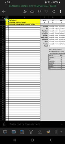 Class Record by jennyrose_gigante - Raket.PH