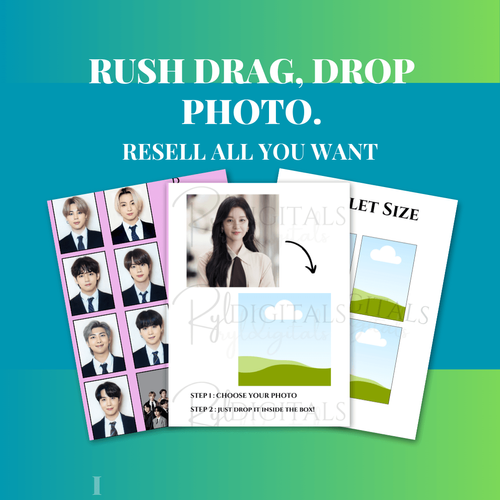 Rush ID Drag and Drop Photo Editable Canva Template | 1x1, 2x2 ...