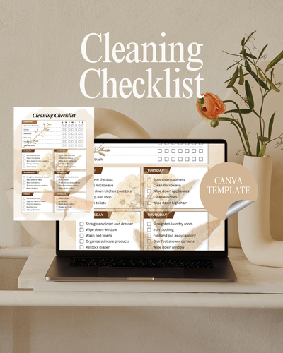 Cleaning Schedule Checklist Editable Canva Template by iammayannagriam ...