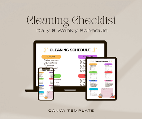 Kitchen Cleaning Checklist Editable Canva Template by timyong - Raket.PH