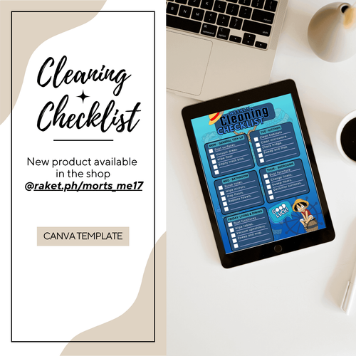Cleaning Checklist Editable Canva Template by rodrigomanuel407 - Raket.PH