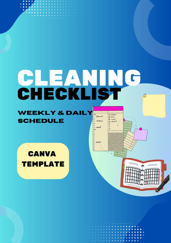 Cleaning Schedule Checklist Editable Canva Template by iammayannagriam ...