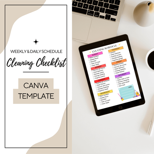 Cleaning Checklist Editable Canva Template by rodrigomanuel407 - Raket.PH