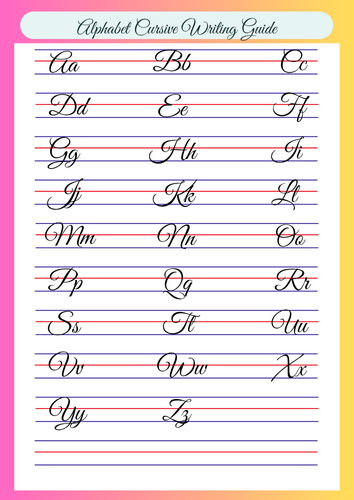 Printable Alphabet Letters In Cursive Writing Infoupdate org
