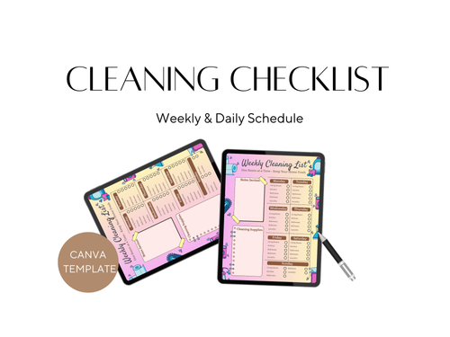 Cleaning Schedule Checklist Editable Canva Template by iammayannagriam ...