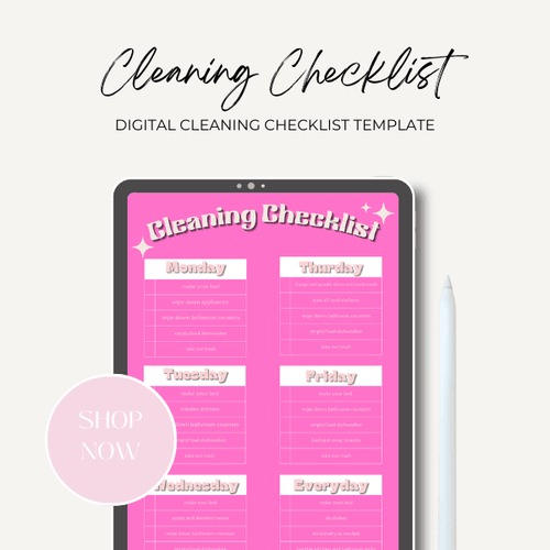 Cleaning Checklist Editable Canva Template by rodrigomanuel407 - Raket.PH