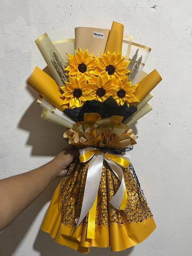 Satin Ribbon Sunflower Bouquet by himakasbyisayy - Raket.PH