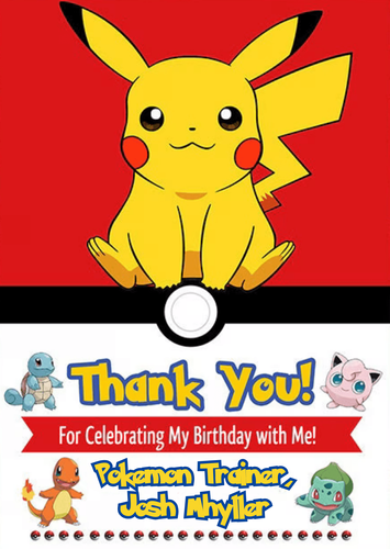 pokemon thank you cards Template Pokemon Thank You Card -