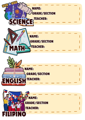 Subject Labels for School Notebooks by chibichibi - Raket.PH