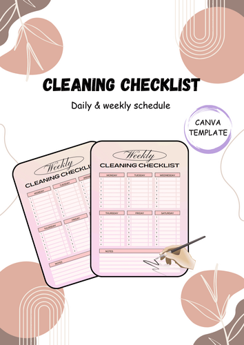 Cleaning Schedule Checklist Editable Canva Template by iammayannagriam ...