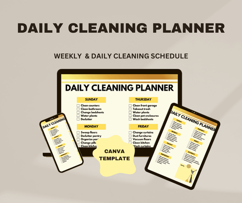 Cleaning Checklist Editable Canva Template by rodrigomanuel407 - Raket.PH