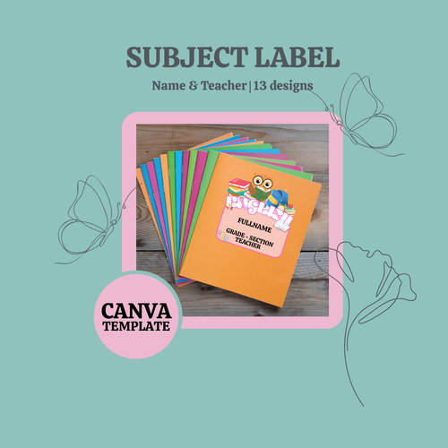 Subject Box Template EDITABLE Canva Subject Label Template by youraketpartner - Raket.PH