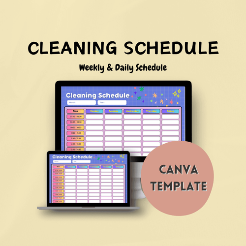 Cleaning Schedule Checklist Editable Canva Template by iammayannagriam ...