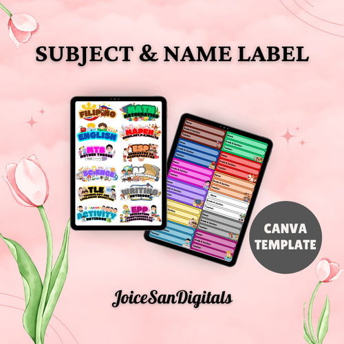 Subject Name Design Example Sticker Design Layout by jjgraphicdesignservices - Raket.PH