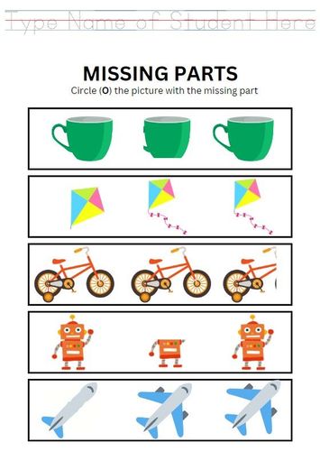 Missing Parts Worksheets Whats The Missing Object? | Worksheet